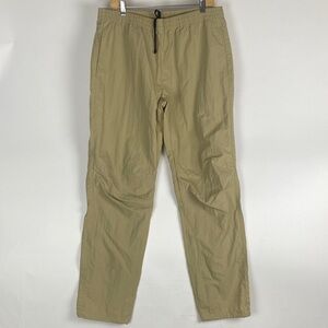 John Elliott Himalayan Nylon Pants Size 4 Khaki Tan Beige Jogger Drawstring Pant